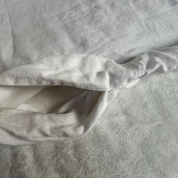 J. Jill Womens White Long Sleeve Linen Button-Front Shirt Large Pullover Casual - Picture 7 of 10